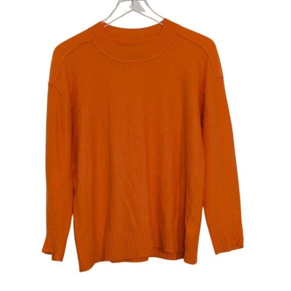 Pilcro 100% Cashmere Sweater Womens Size Small Orange Mock Neck Anthropologie - Picture 1 of 10
